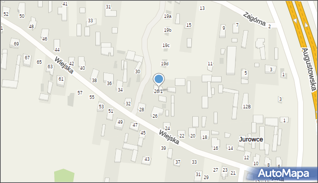 Jurowce, Wiejska, 26/1, mapa Jurowce
