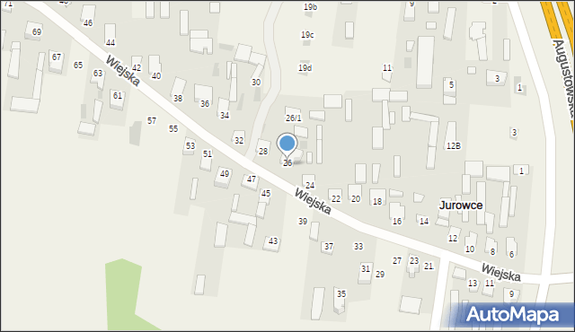 Jurowce, Wiejska, 26, mapa Jurowce