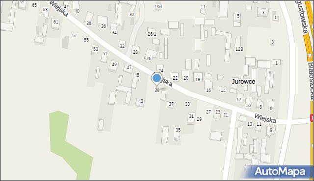 Jurowce, Wiejska, 39, mapa Jurowce