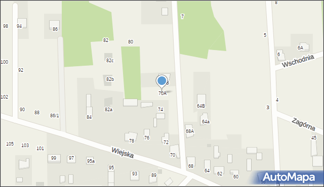 Jurowce, Wiejska, 70A, mapa Jurowce