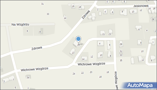 Juszkowo, Wichrowe Wzgórze, 15, mapa Juszkowo