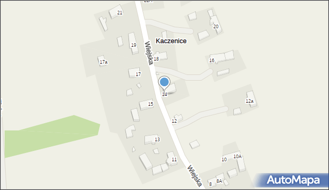 Kaczenice, Wiejska, 14, mapa Kaczenice