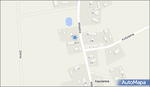 Kaczenice, Wiejska, 23, mapa Kaczenice