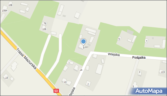 Kadzidło, Wiejska, 3, mapa Kadzidło