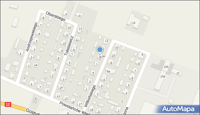 Kąkolewo, Wilkońskiego, 9, mapa Kąkolewo