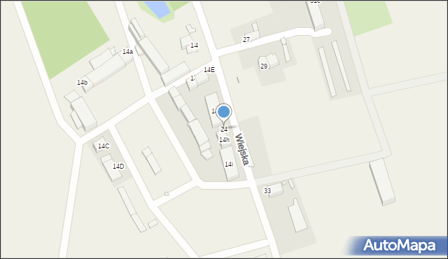 Kalinów, Wiejska, 24, mapa Kalinów