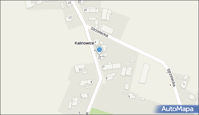 Kalinowice, Wiejska, 12, mapa Kalinowice