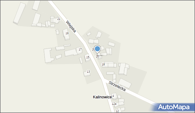 Kalinowice, Wiejska, 20, mapa Kalinowice