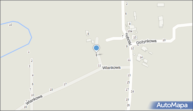 Kalisz, Wiankowa, 9, mapa Kalisza