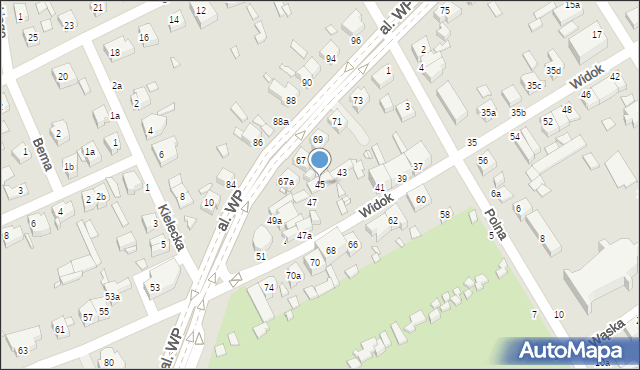 Kalisz, Widok, 45, mapa Kalisza