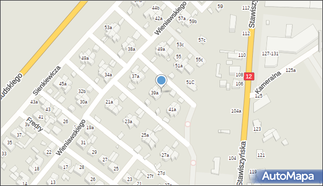 Kalisz, Wieniawskiego Henryka, 45b, mapa Kalisza