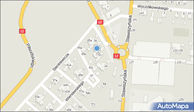 Kalisz, Wieniawskiego Henryka, 50b, mapa Kalisza