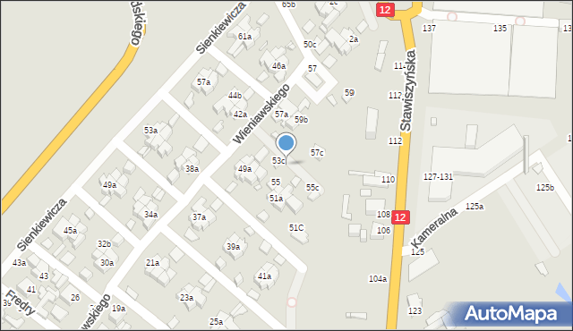 Kalisz, Wieniawskiego Henryka, 55d, mapa Kalisza