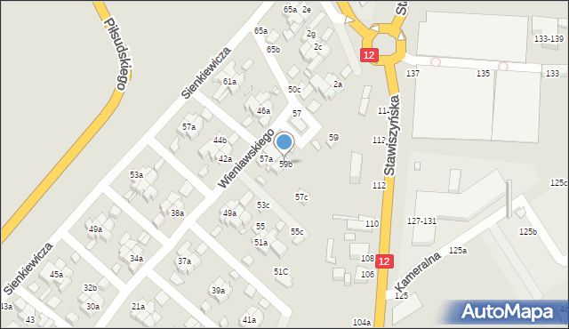 Kalisz, Wieniawskiego Henryka, 59b, mapa Kalisza
