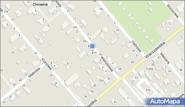 Kalisz, Wierzbowa, 8, mapa Kalisza