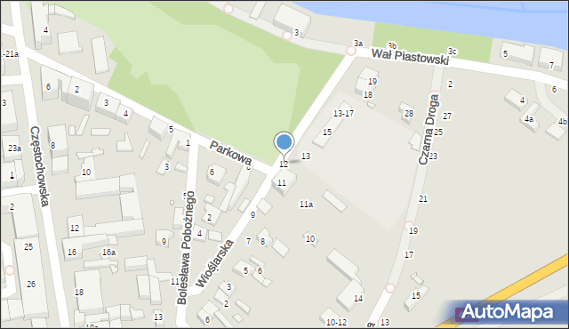 Kalisz, Wioślarska, 12, mapa Kalisza