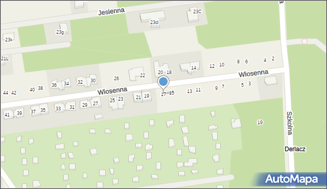 Kałuszyn, Wiosenna, 17, mapa Kałuszyn