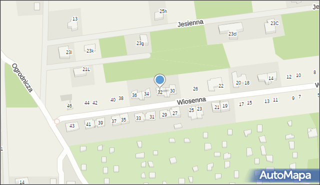 Kałuszyn, Wiosenna, 32, mapa Kałuszyn