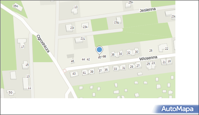 Kałuszyn, Wiosenna, 40, mapa Kałuszyn