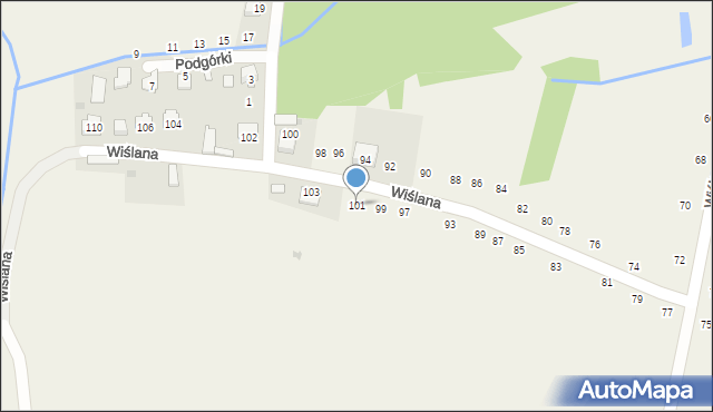 Kamień, Wiślana, 101, mapa Kamień