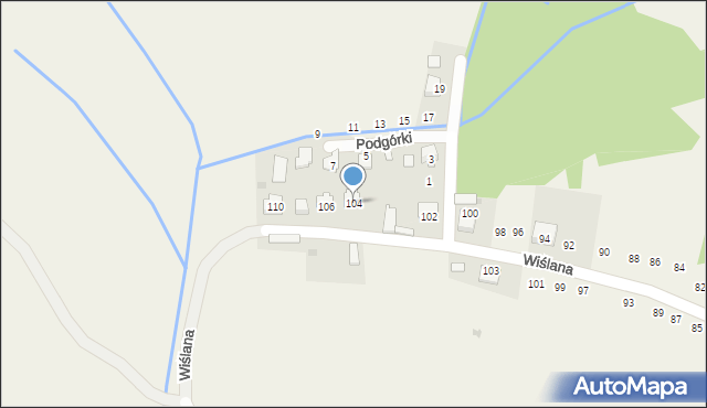 Kamień, Wiślana, 104, mapa Kamień