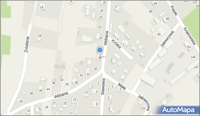 Kamień, Wiślana, 28, mapa Kamień