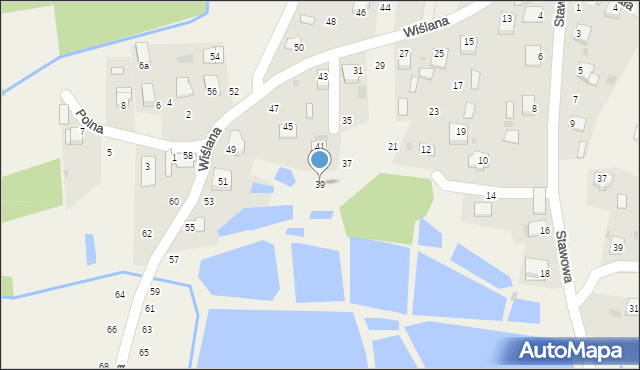 Kamień, Wiślana, 39, mapa Kamień