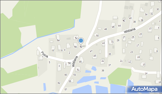Kamień, Wiślana, 52, mapa Kamień