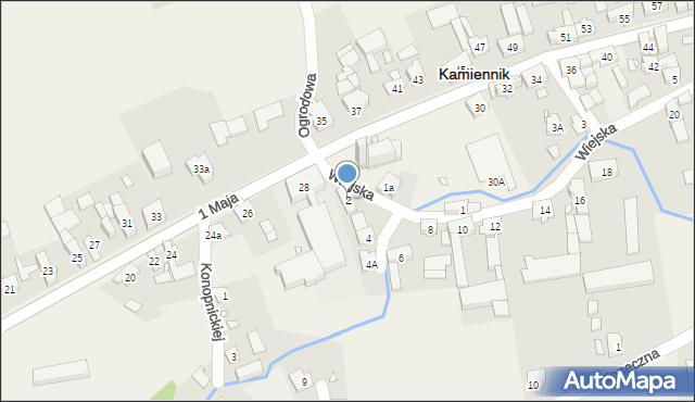 Kamiennik, Wiejska, 2, mapa Kamiennik