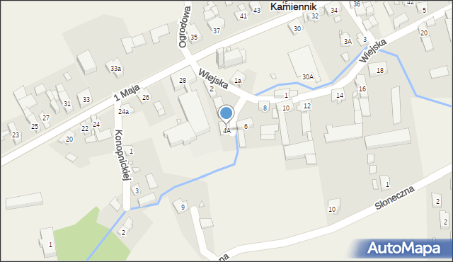 Kamiennik, Wiejska, 4A, mapa Kamiennik