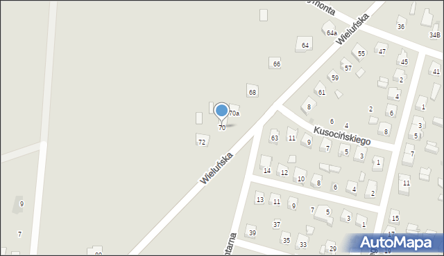 Kamieńsk, Wieluńska, 70, mapa Kamieńsk