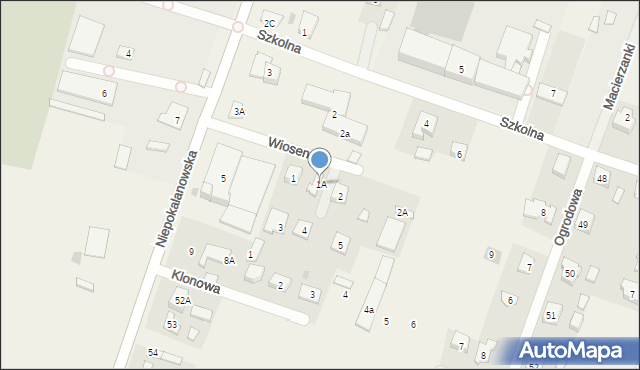 Kampinos, Wiosenna, 1A, mapa Kampinos