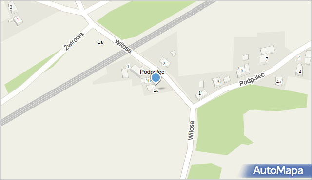 Kaniów, Witosa Wincentego, 1c, mapa Kaniów