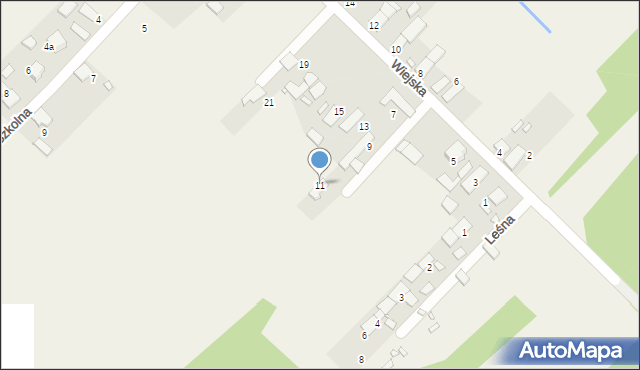 Kaniów, Wiejska, 11, mapa Kaniów
