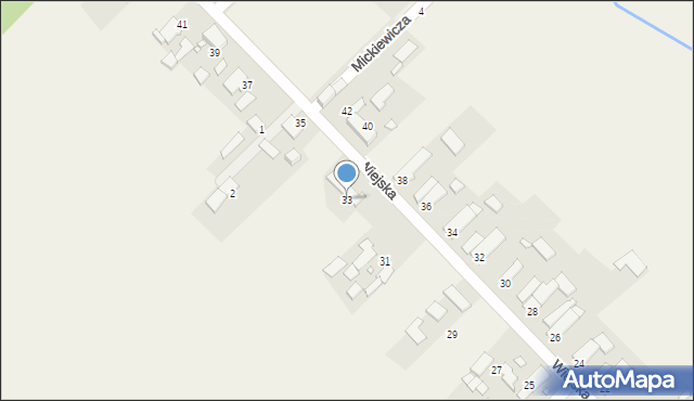 Kaniów, Wiejska, 33, mapa Kaniów