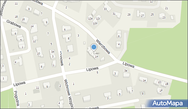 Kąpino, Wierzbowa, 1B, mapa Kąpino