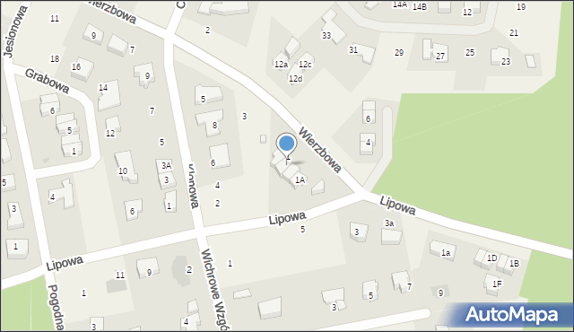 Kąpino, Wierzbowa, 1C, mapa Kąpino