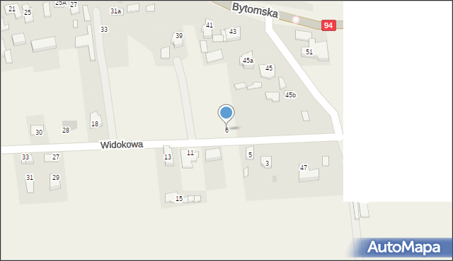 Karchowice, Widokowa, 6, mapa Karchowice