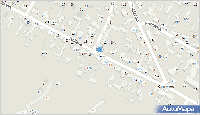 Karczew, Wiślana, 17, mapa Karczew