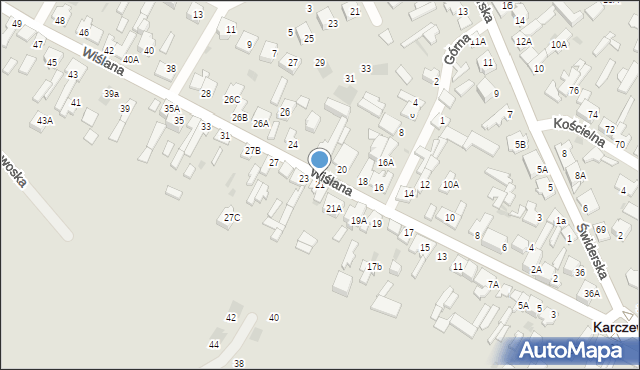 Karczew, Wiślana, 21, mapa Karczew