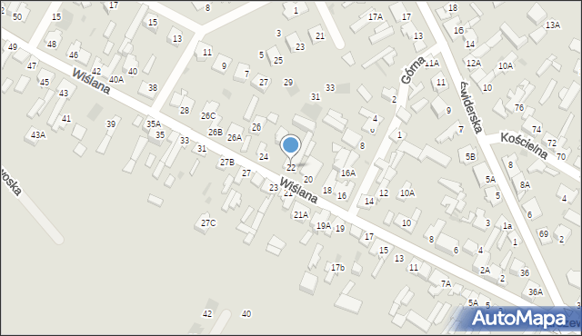 Karczew, Wiślana, 22, mapa Karczew