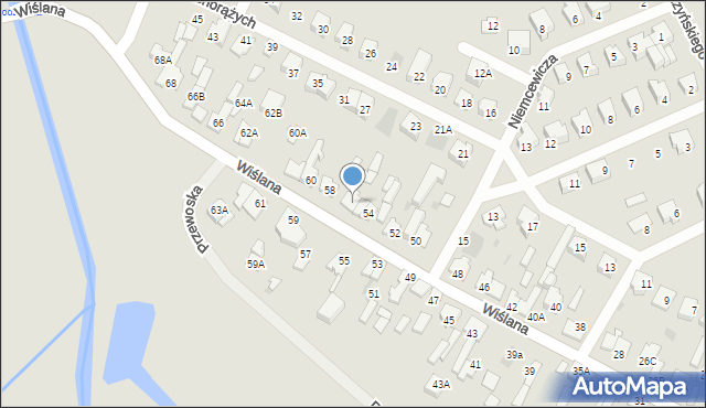 Karczew, Wiślana, 56, mapa Karczew