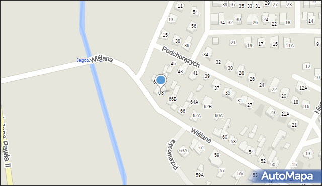 Karczew, Wiślana, 68, mapa Karczew