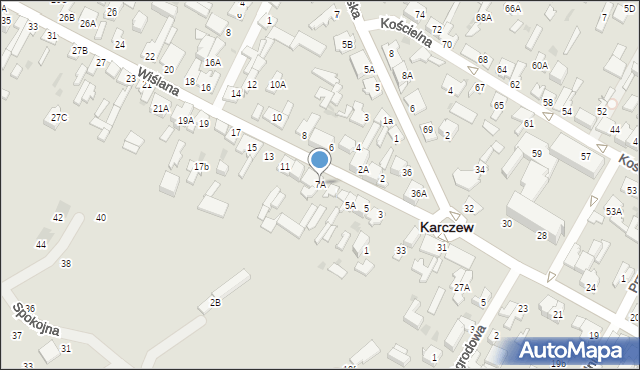Karczew, Wiślana, 7A, mapa Karczew