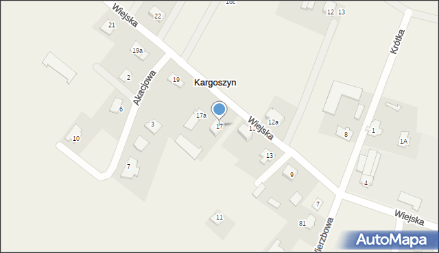 Kargoszyn, Wiejska, 17, mapa Kargoszyn