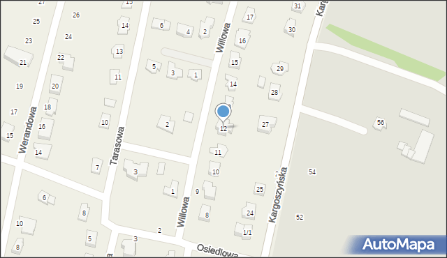 Kargoszyn, Willowa, 12, mapa Kargoszyn