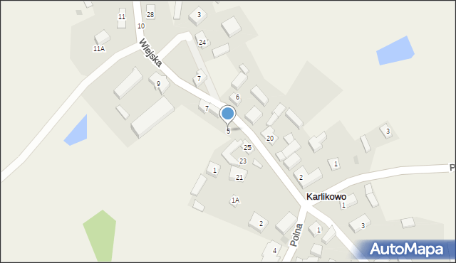 Karlikowo, Wiejska, 5, mapa Karlikowo