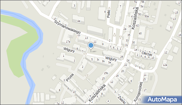 Karlino, Wigury Stanisława, inż. pil., 6, mapa Karlino