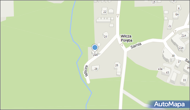 Karpacz, Wilcza, 24A, mapa Karpacz
