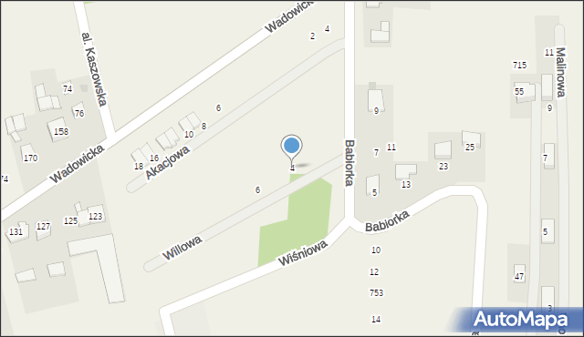 Kaszów, Willowa, 4, mapa Kaszów